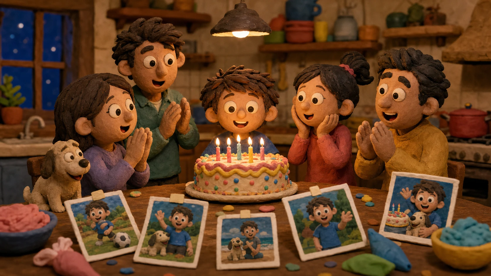 Create birthday video from photos claymation kitchen