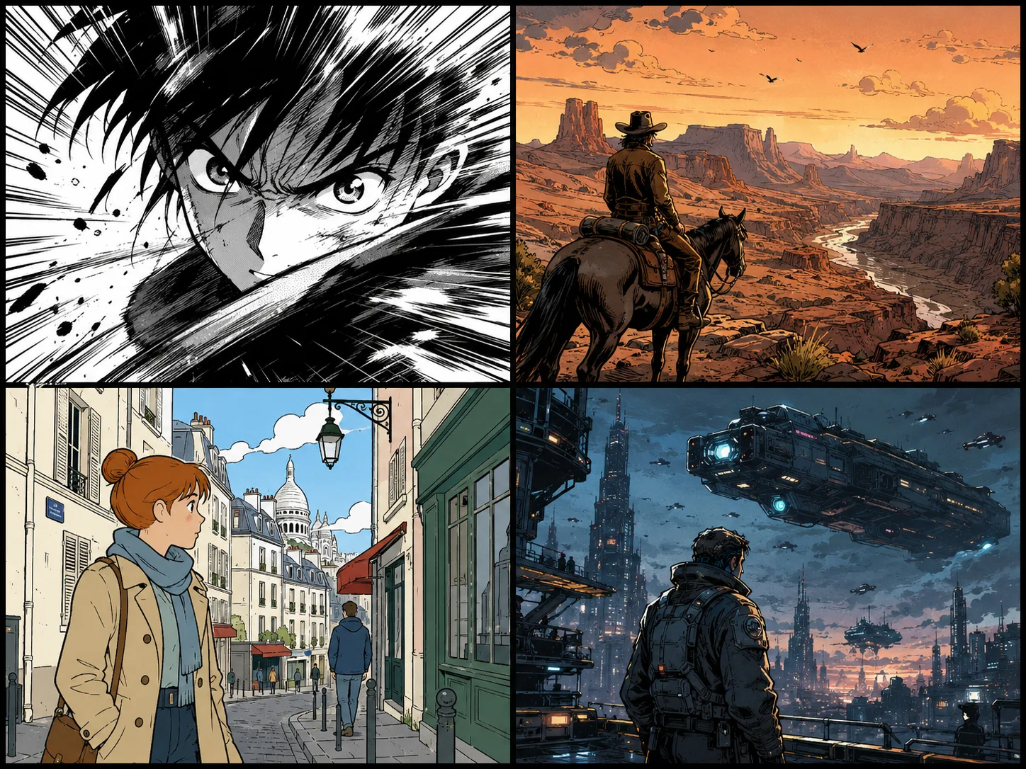 Emotional comic style mood comparison