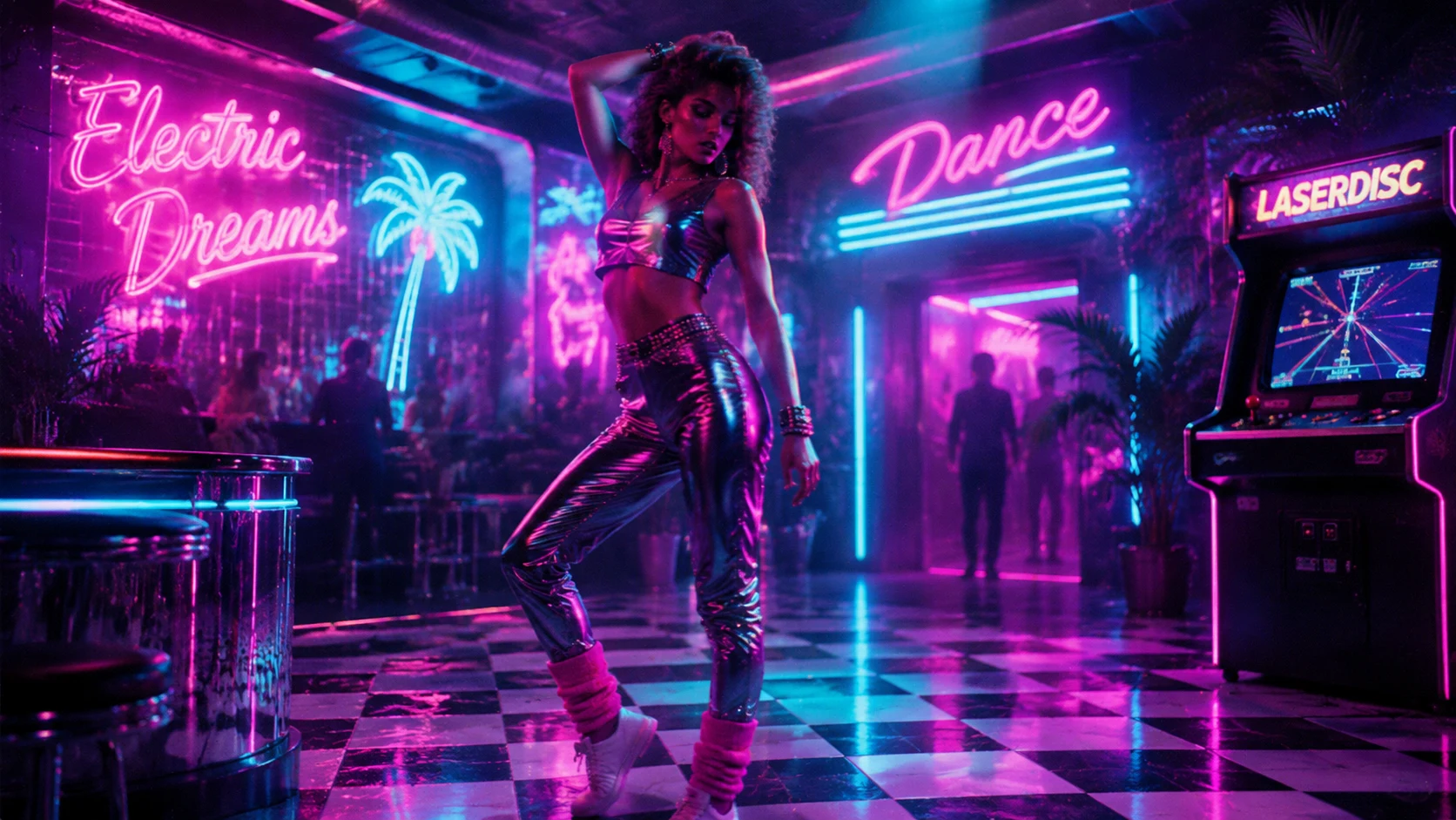 Retro synthwave neon-lit street scene with vibrant glow for Seedance 2.1